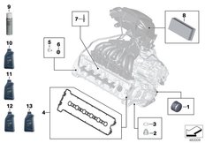 Goto diagram: BMW Classic Motorbike Model K 1600 Bagger (0F51, 0F53)( ECE ), Category 02.05 Service, engine oil / inspection :: Diagram: 02_0140