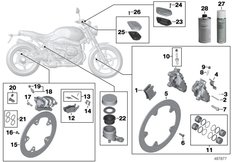 Goto diagram: BMW Classic Motorbike Model R nineT Pure (0J11, 0J13)( USA ), Category 02.10 Service, brakes :: Diagram: 02_0146