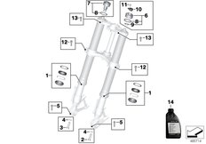 Goto diagram: BMW Classic Motorbike Model S 1000 R (0D42)( BRA ), Category 02.08 Service of telescopic forks :: Diagram: 02_0160