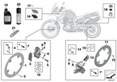 Goto diagram: BMW Classic Motorbike Model F 750 GS (0B08, 0B18)( USA ), Category 02.10 Service, brakes :: Diagram: 02_0175