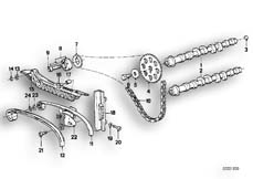 Goto diagram: BMW Classic Motorbike Model K 1 (0525,0535)( ECE ), Category 11.30 TIMING GEAR - CAM SHAFT/CHAIN DRIVE :: Diagram: 11S1821