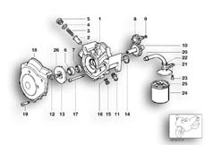 Goto diagram: BMW Classic Motorbike Model K 75 84 (0561)( ECE ), Category 11.35 WATERPUMP/OILPUMP - OIL FILTER :: Diagram: 11_1803