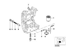 Goto diagram: BMW Classic Motorbike Model R 1200 C 97 (0424,0434)( USA ), Category 11.42 Lubrication system-Oil filter :: Diagram: 11_1852