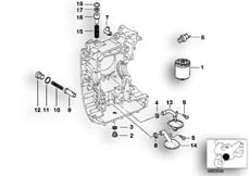 Goto diagram: BMW Classic Motorbike Model R 1100 RS 93 (0411,0416)( USA ), Category 11.42 Lubrication system-Oil filter :: Diagram: 11_2632