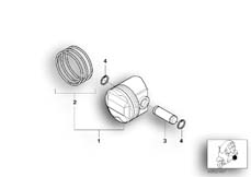 Goto diagram: BMW Classic Motorbike Model C1 (0191)( ECE ), Category 11.25 PISTON, SINGLE COMPONENTS :: Diagram: 11_2917