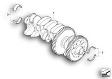 Goto diagram: BMW Classic Motorbike Model K 1300 R (0518,0519)( ECE ), Category 11.21 Crankshaft with bearing shells :: Diagram: 11_3807