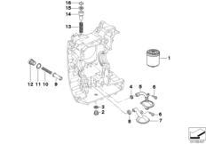 Goto diagram: BMW Classic Motorbike Model HP2 Sport (0458, 0468)( ECE ), Category 11.42 Lubrication system-Oil filter :: Diagram: 11_4215