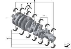 Goto diagram: BMW Classic Motorbike Model A40 (9X01, 9X02)( ECE ), Category 11.21 Crankshaft with bearing shells :: Diagram: 11_4710