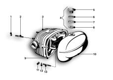 Goto diagram: BMW Classic Motorbike Model R66( ECE ), Category 11.20 Cylinder head :: Diagram: 11p0006