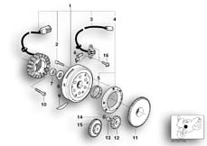 Goto diagram: BMW Classic Motorbike Model F 650 GS Dakar 00 (0173,0183)( USA ), Category 12.31 Alternator :: Diagram: 12_1069