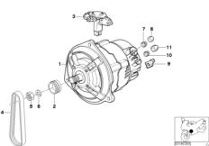 Goto diagram: BMW Classic Motorbike Model R 1100 S 98 (0422,0432)( USA ), Category 12.31 Alternator 50A Bosch :: Diagram: 12_1472