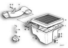 Goto diagram: BMW Classic Motorbike Model K 1 (0525,0535)( USA ), Category 13.20 BOTTOM AIR CLEANER HOUSING/AIR CLEANER :: Diagram: 13S0520