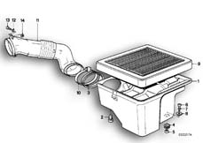 Goto diagram: BMW Classic Motorbike Model K 75 S (0563,0572)( USA ), Category 13.20 BOTTOM AIR CLEANER HOUSING/AIR CLEANER :: Diagram: 13_0516