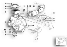 Goto diagram: BMW Classic Motorbike Model R 1100 S 98 (0422,0432)( USA ), Category 13.71 Intake silencer / Filter cartridge :: Diagram: 13_0640