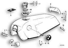 Goto diagram: BMW Classic Motorbike Model R 80 GS( ECE ), Category 16.03 Fuel tank :: Diagram: 16_0237