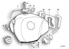 Goto diagram: BMW Classic Motorbike Model R 100 GS PD( USA ), Category 16.05 Fuel tank :: Diagram: 16_0246