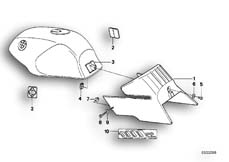 Goto diagram: BMW Classic Motorbike Model K 1 (0525,0535)( USA ), Category 16.05 FUEL TANK COVER :: Diagram: 16_0247