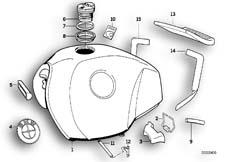 Goto diagram: BMW Classic Motorbike Model R 65 GS( ECE ), Category 16.05 Fuel tank :: Diagram: 16_0251