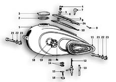 Goto diagram: BMW Classic Motorbike Model R25/2( ECE ), Category 16.05 Fuel tank :: Diagram: 16_0411