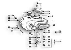 Goto diagram: BMW Classic Motorbike Model R27( ECE ), Category 16.05 Fuel tank :: Diagram: 16_0413