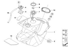 Goto diagram: BMW Classic Motorbike Model HP2 Enduro (0369,0389)( USA ), Category 16.11 Fuel tank :: Diagram: 16_0628