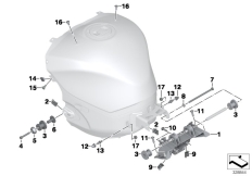 Goto diagram: BMW Classic Motorbike Model S 1000 RR 17 (0D80)( THA ), Category 16.11 Fuel tank, fastening parts :: Diagram: 16_0902