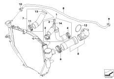 Goto diagram: BMW Classic Motorbike Model K 1200 GT (0587,0597)( USA ), Category 17.12 COOLING SYSTEM - WATER HOSES :: Diagram: 17_0336