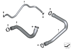 Goto diagram: BMW Classic Motorbike Model S 1000 RR 17 (0D70)( BRA ), Category 17.12 COOLING SYSTEM - WATER HOSES :: Diagram: 17_0738