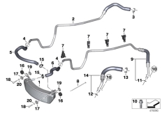 Goto diagram: BMW Classic Motorbike Model K 1300 R (0518,0519)( USA ), Category 17.21 OIL COOLER/OIL COOLING PIPE :: Diagram: 17_1118