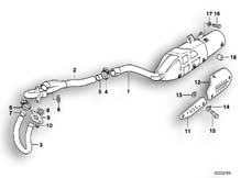Goto diagram: BMW Classic Motorbike Model F 650 97 (0166)( USA ), Category 18.51 Exhaust system parts with mounting :: Diagram: 18_0287
