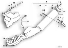 Goto diagram: BMW Classic Motorbike Model K 1200 GT 01 (0548,0558)( USA ), Category 18.51 Exhaust system parts with mounting :: Diagram: 18_0292