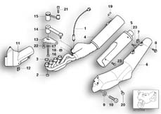 Goto diagram: BMW Classic Motorbike Model K 1200 LT 99 (0545,0555)( ECE ), Category 18.51 Exhaust system parts with mounting :: Diagram: 18_0314