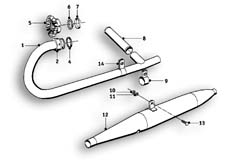 Goto diagram: BMW Classic Motorbike Model R50( ECE ), Category 18.05 Exhaust system :: Diagram: 18_0415