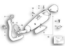 Goto diagram: BMW Classic Motorbike Model F 650 CS 02 (0174,0184)( USA ), Category 18.51 Exhaust system parts with mounting :: Diagram: 18_0486