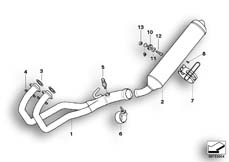 Goto diagram: BMW Classic Motorbike Model F 800 ST (0234,0244)( ECE ), Category 18.51 Exhaust system parts with mounting :: Diagram: 18_0665