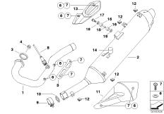 Goto diagram: BMW Classic Motorbike Model G 650 Xcountry 07 (0164,0194)( USA ), Category 18.51 Exhaust system parts with mounting :: Diagram: 18_0713