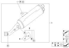 Goto diagram: BMW Classic Motorbike Model HP2 Megamoto (0310,0320)( ECE ), Category 18.51 Exhaust system parts with mounting :: Diagram: 18_0751