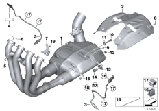 Goto diagram: BMW Classic Motorbike Model S 1000 RR 10 (0507,0517)( ECE ), Category 18.51 Exhaust system parts with mounting :: Diagram: 18_0848
