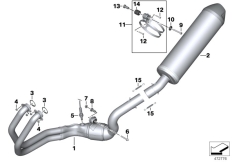 Goto diagram: BMW Classic Motorbike Model F 800 GS Adve. 16 (0B75)( BRA ), Category 18.51 Exhaust system parts with mounting :: Diagram: 18_1213