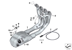 Goto diagram: BMW Classic Motorbike Model S 1000 RR 17 (0D50, 0D60)( ECE ), Category 18.51 Manifold with front silencer :: Diagram: 18_1245