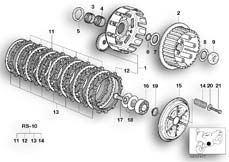 Goto diagram: BMW Classic Motorbike Model G 650 GS 09 (0180)( ECE ), Category 21.21 Clutch - single parts :: Diagram: 21_0155