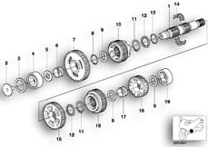 Goto diagram: BMW Classic Motorbike Model R 1100 RT 96 (0413,0418)( USA ), Category 23.21 5-speed gearbox output shaft M 93, M 94 :: Diagram: 23_0755
