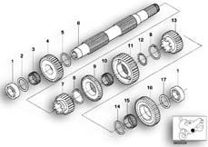 Goto diagram: BMW Classic Motorbike Model K 1200 LT 99 (0545,0555)( USA ), Category 23.21 5-speed gearbox RFH output shaft :: Diagram: 23_0852