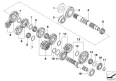 Goto diagram: BMW Classic Motorbike Model F 800 S (0216,0226)( USA ), Category 23.05 6-speed gearbox/wheel-set parts :: Diagram: 23_1044