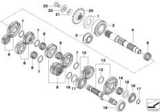 Goto diagram: BMW Classic Motorbike Model F 800 GS 08 (0219,0229)( USA ), Category 23.05 6-speed gearbox/wheel-set parts :: Diagram: 23_1087