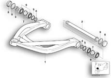 Goto diagram: BMW Classic Motorbike Model R 1150 R Rockster (0308,0318)( USA ), Category 31.42 Trailing arm :: Diagram: 31_0599