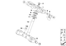 Goto diagram: BMW Classic Motorbike Model G 650 Xcountry 08 (0141,0151)( USA ), Category 31.42 Fork bridge :: Diagram: 31_0807