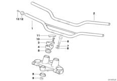Goto diagram: BMW Classic Motorbike Model F 650 ST 97 (0163,0168)( ECE ), Category 32.71 HANDLE BAR/MOUNTING :: Diagram: 32_0795