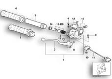 Goto diagram: BMW Classic Motorbike Model C1 (0191)( ECE ), Category 32.72 Handle unit, right :: Diagram: 32_1215