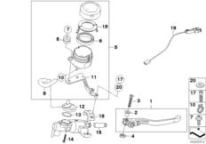 Goto diagram: BMW Classic Motorbike Model F 800 S (0216,0226)( USA ), Category 32.72 Single parts, handbrake lever :: Diagram: 32_1714
